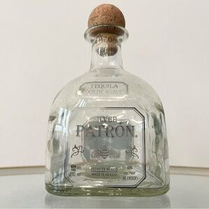 Patron Bottle w/ Cork Large Size 1.75 L Silver
Patron Tequila Empty Glass Bottle